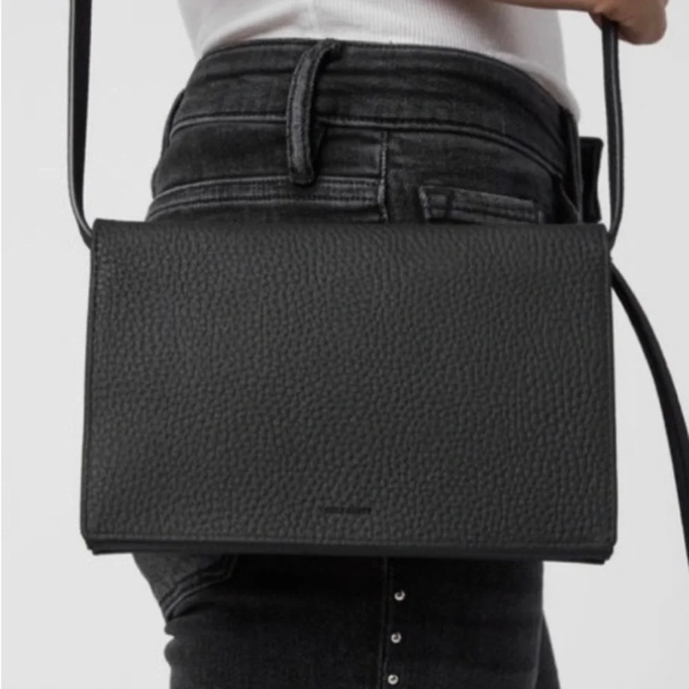 All Saints Fetch Leather/Chain Crossbody Wallet - Picture 1 of 16